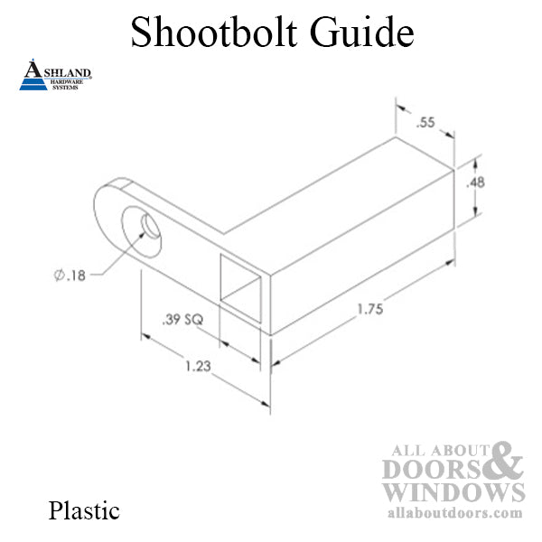 Square Tip Shootbolt Guide for Wood Windows and Doors