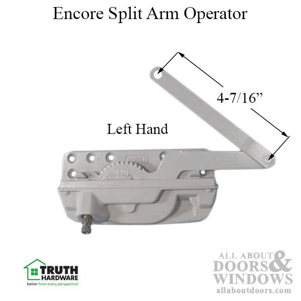 Truth Encore Dyad Split Arm Casement Operator, Left Hand