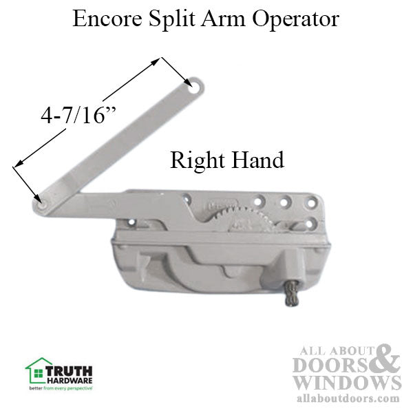 Right Hand Truth Encore Dyad Split Arm Casement Operator