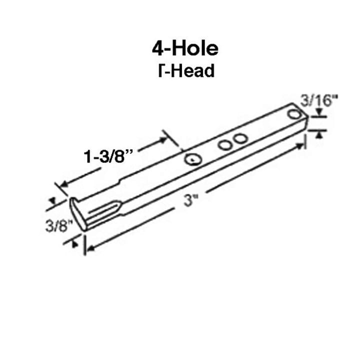 3" 4-Hole Pivot Bar for Columbia, Boreal & Jordan Vinyl Windows