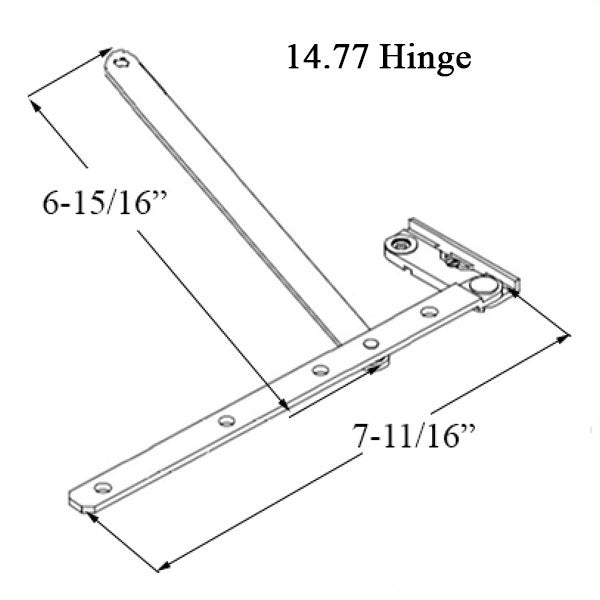 Truth 14.77 Series Egress Casement Window Hinge & Arm Kit 2-9/32 Opening- E-Gard® Steel Hardware