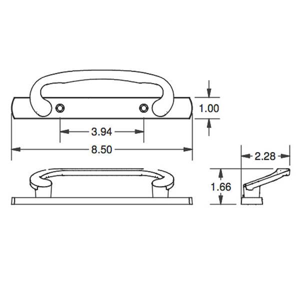 Legacy Glass Sliding Door Handle Dummy - Choose Color Hardware