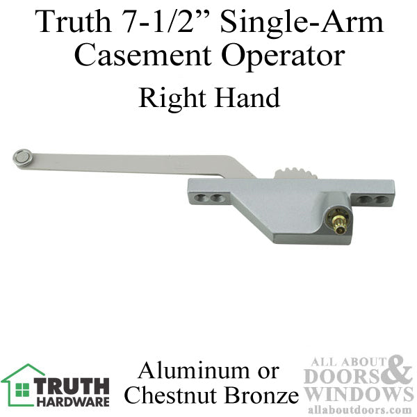 Truth® 7-1/2 Single Arm Casement Operator, Front Mount, Right Hand - Choose Color