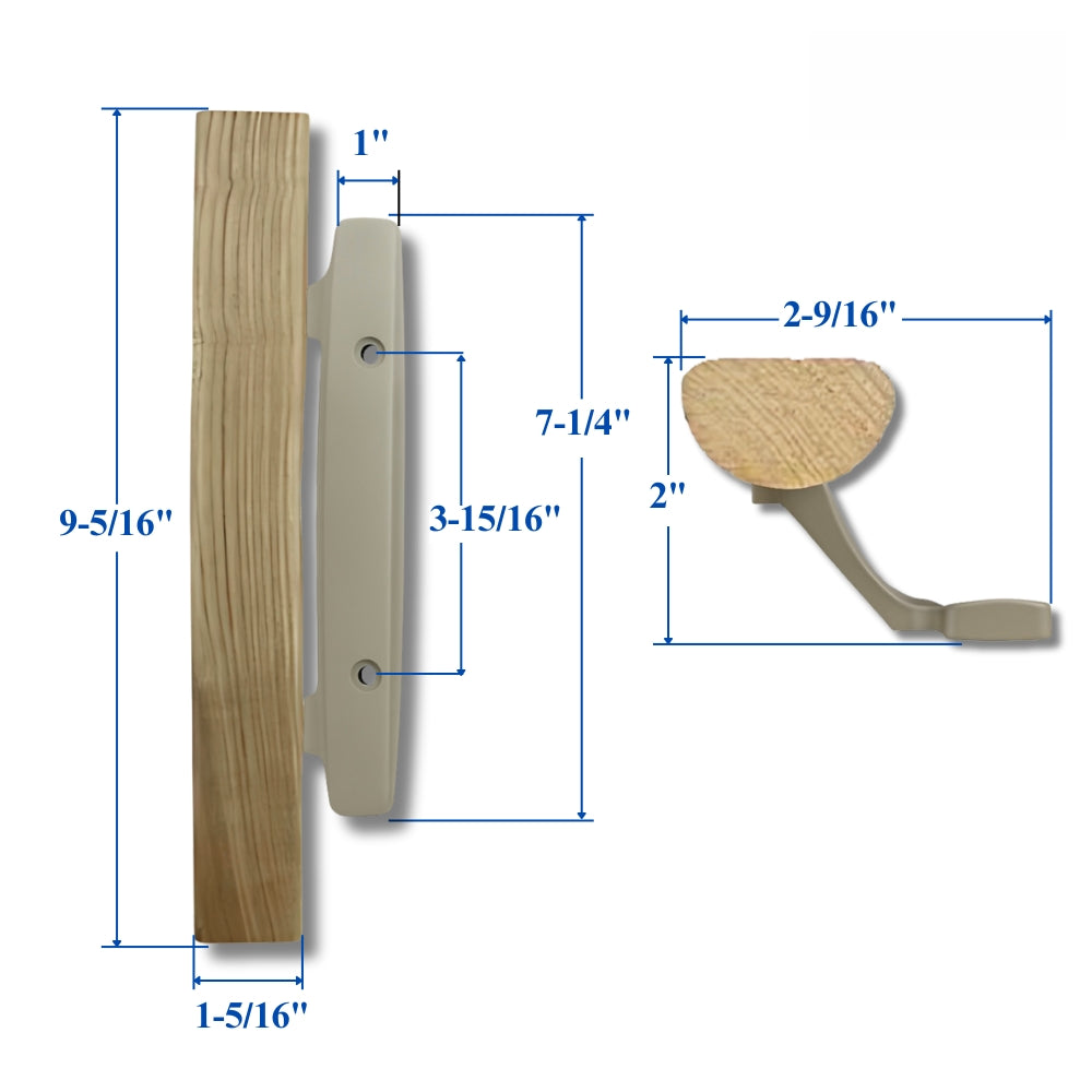 Amesbury Sliding Door Handle Set, Non-Keyed - Tan