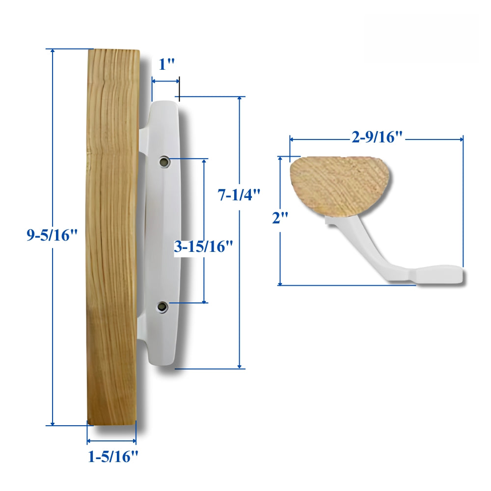 Amesbury Sliding Door Handle Set, Non-Keyed - White