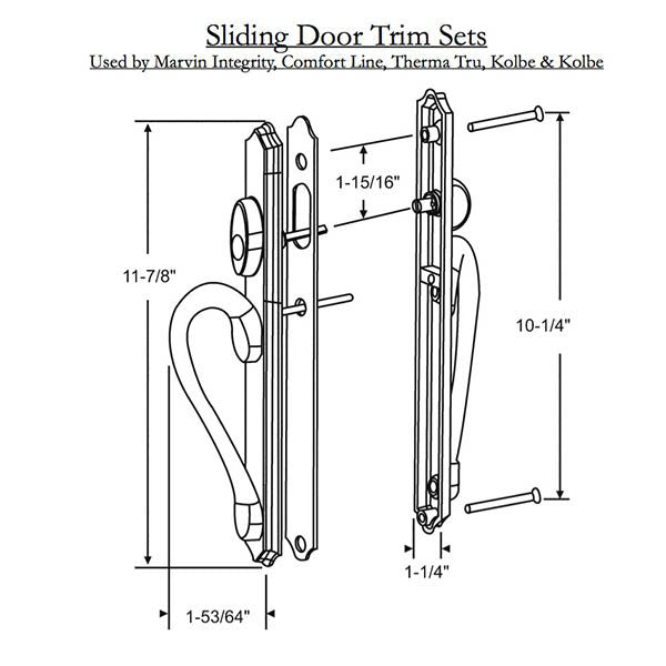Inspirations Narrow Active Non-Keyed Sliding Door Handle - Choose Color Hardware