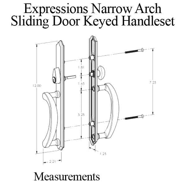 Expressions Narrow Arch Active Keyed Sliding Door Handle - Lifetime Polished Brass (Pvd) Hardware