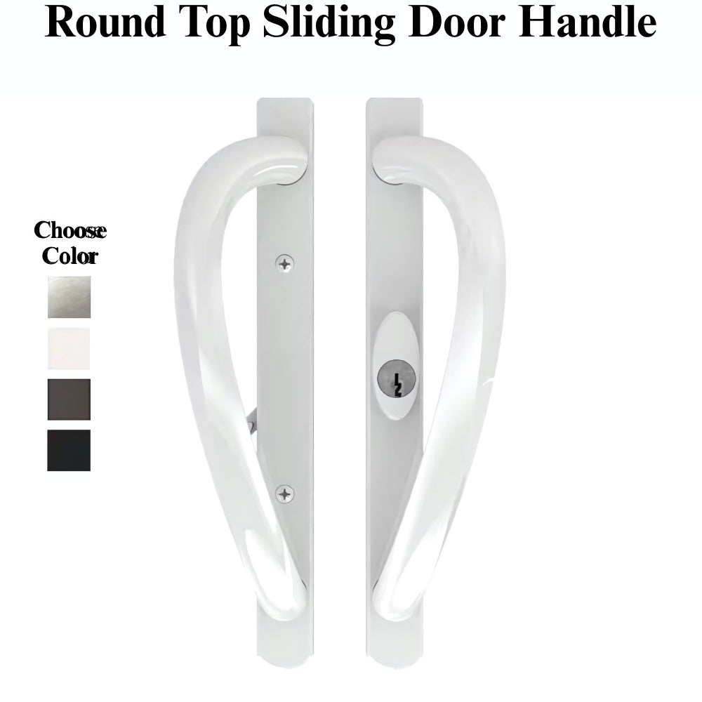 Truth Center Keyed Active Round Top Sliding Door Handleset - Choose Color