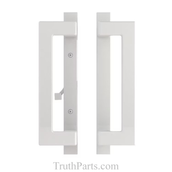 Truth Modern Contemporary 10" Sliding Patio Door Handle, Semi-Active Non-Keyed with Interior Thumb Latch - White