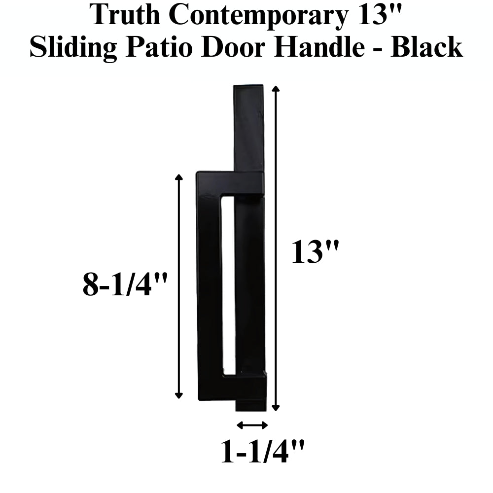 Truth 40.70.02.102.1 Modern / Contemporary 13" Sliding patio door handle, Inactive/ Dummy - Flat/Matte Black
