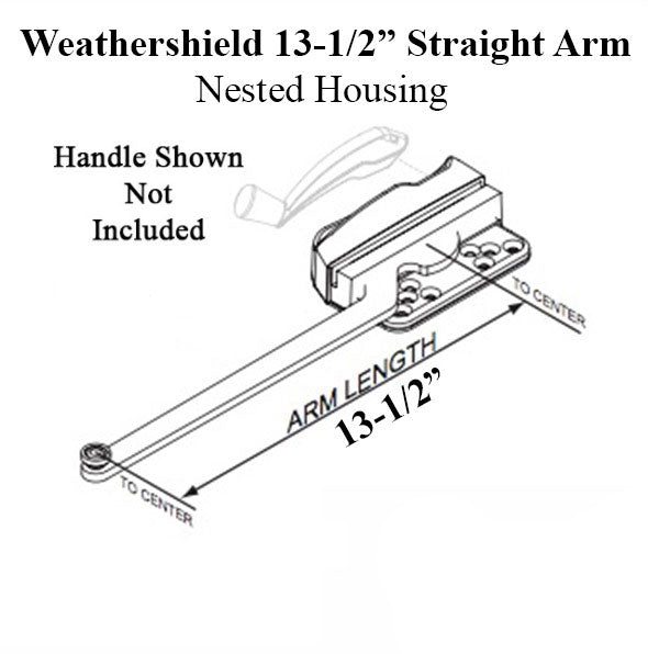 Truth 15.32 Weathershield 13-1/2 Straight Arm Casement Operator Left Hand Hardware