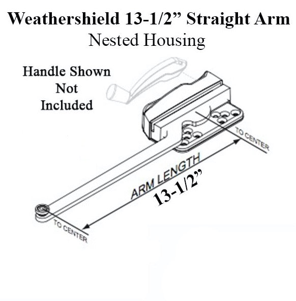 Truth 15.32 Weathershield 13-1/2 Straight Arm Casement Operator Right Hand Hardware