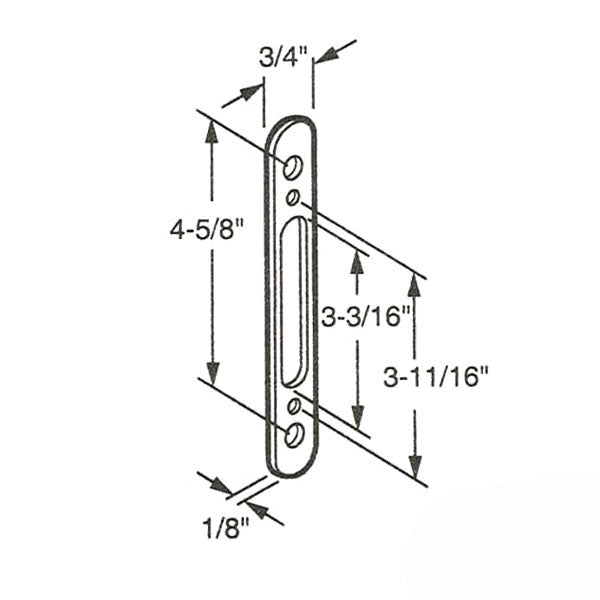 Mortise Lock Face Plate Wide 4-5/8 In. Hole Hardware