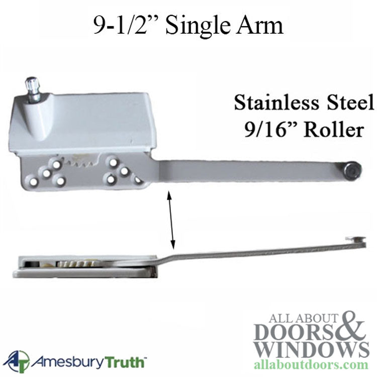 Truth Traditional 9-1/2" Straight Arm, Metal Stainless Steel Roller, Left Hand