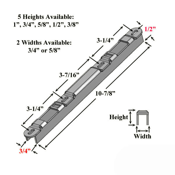Sliding Door Keeper 1/2 In. Raised Dual Point Strike Stainless Steel Hardware