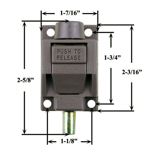 Truth Square Spring Action Foot Bolt For Patio Door - Choose Color Hardware
