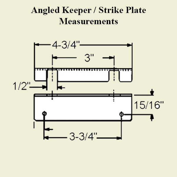 Auxiliary Strike Plate Foot Bolt Keeper Truth 2 Hole Angled - Choose Color Hardware