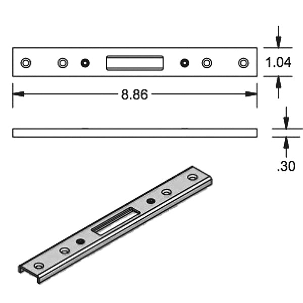 P3000® Adjustable Raised Strike Plate – Stainless Steel