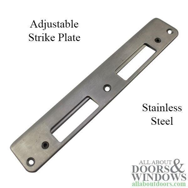 Amesbury Adjustable Latch and Deadbolt Strike Plate – Stainless Steel, P2000 Series