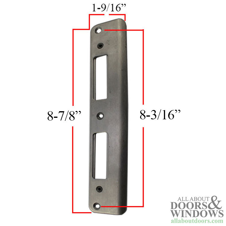 Amesbury Adjustable Latch and Deadbolt Strike Plate – Stainless Steel, P2000 Series