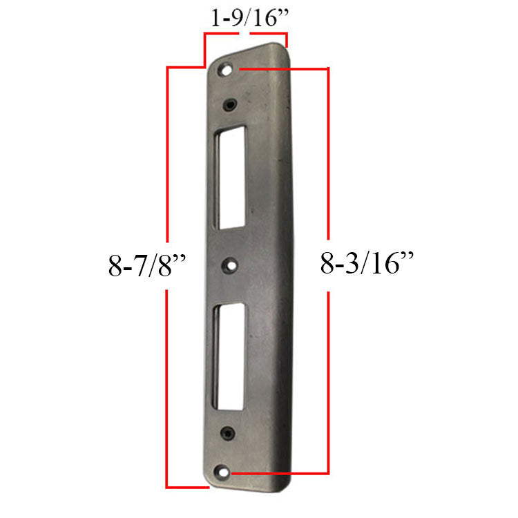 Amesbury Adjustable Latch and Deadbolt Strike Plate – Stainless Steel, P2000 Series
