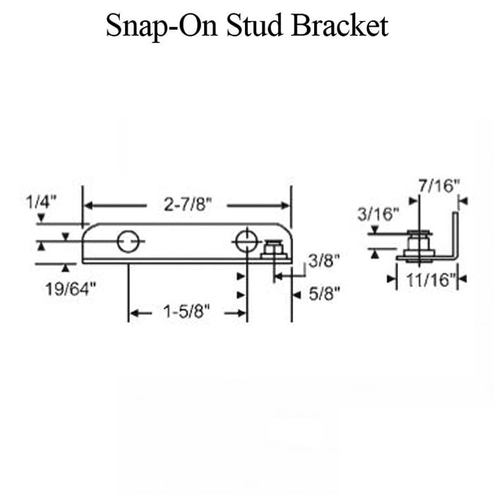 Truth® 10403 Snap-On Stud Bracket Left Hand