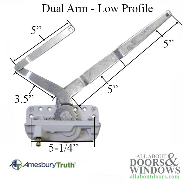 Truth® Encore 50.17 Dual Arm Casement Operator, Low Profile, Sill Mount with Stud - Right Hand