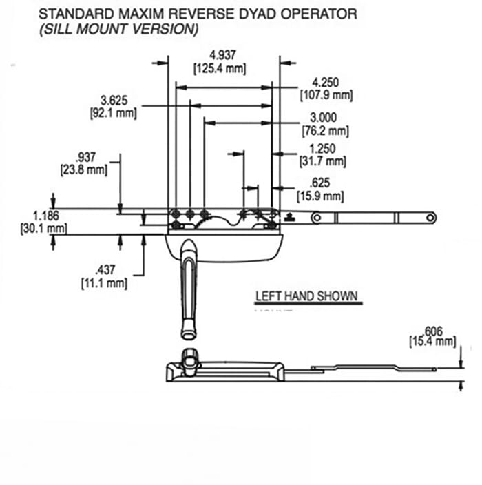 Truth® Maxim 50.70 Series Reverse Dyad operators, Left Hand