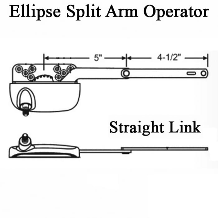 Truth® 15.30 Ellipse Split Arm Operator, Straight 4-1/2Inch Link, Left Hand