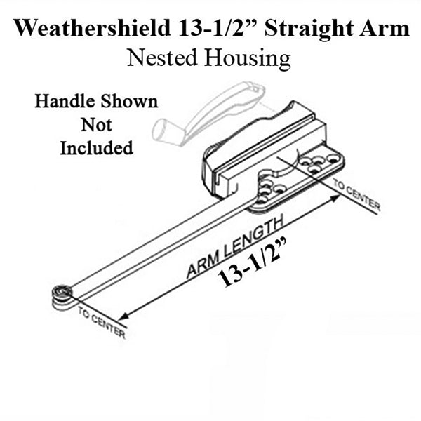 Truth® 15.32 Weathershield® 13-1/2 inch Straight Arm Casement Operator, Left Hand