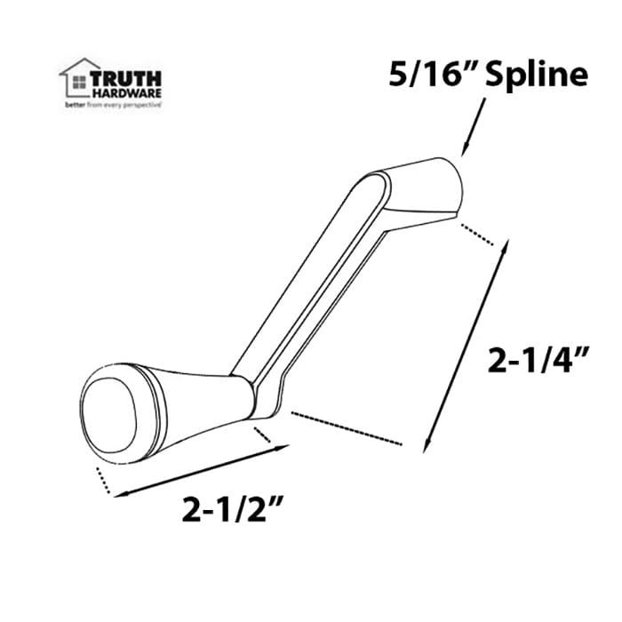 Truth 11403 ADA Crank Handle for Casement Window, 5/16Inch Spindle - Choose Color