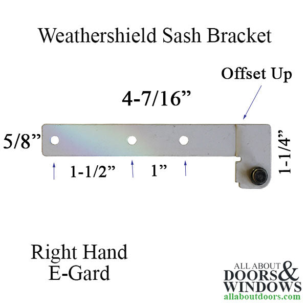 Handed Sash Bracket with E-Gard® Finish for Weather Shield Windows
