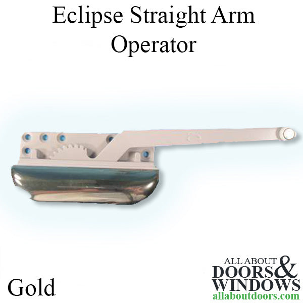 Eclipse Straight Arm Window Operator, 7-1/4" Gold, Fold Down Cover