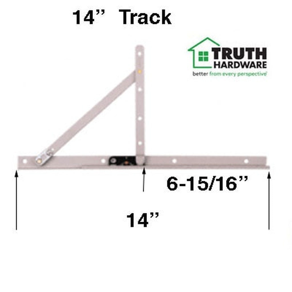 Truth 14" Casement Hinge Pair, 6-15/16" Opening, Stainless Steel