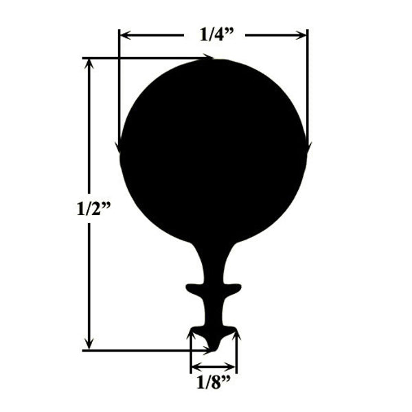 Kerf Style Weatherstrip with 1/4 Inch Foam Filled Bulb