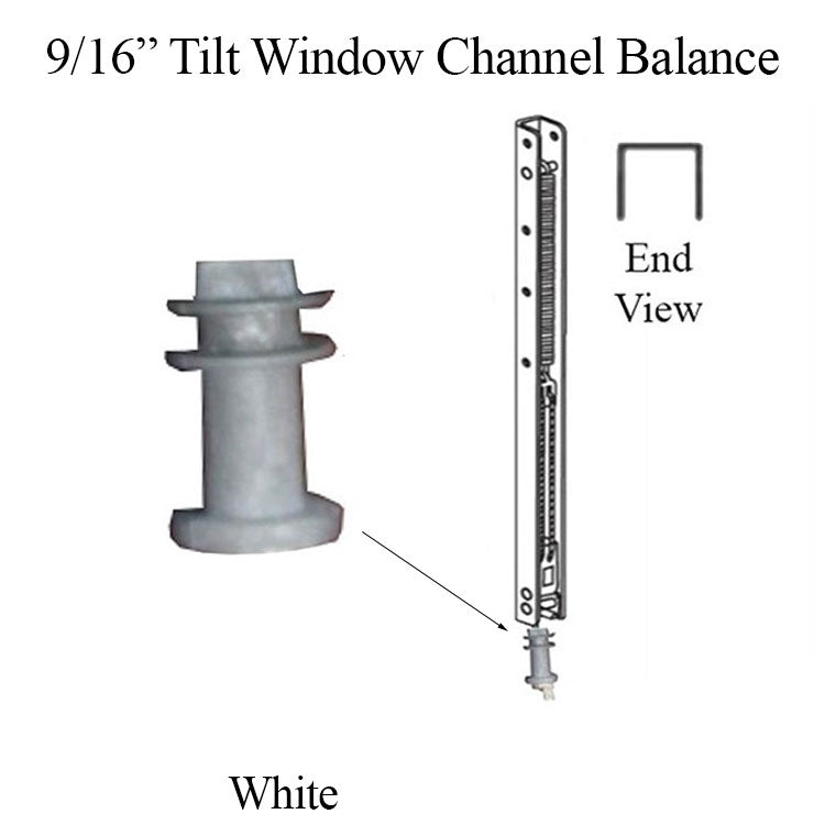 Amesbury 736 Custom Channel Balance for Tilt Windows, White, 9/16 x 9/16 Sizes 10-45, A-I