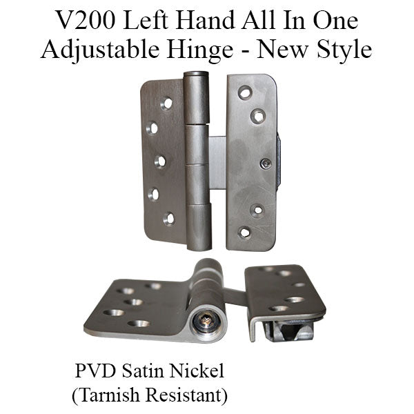 V200 Left Hand All In One Adjustable Hinge New Style - Choose Color Hardware