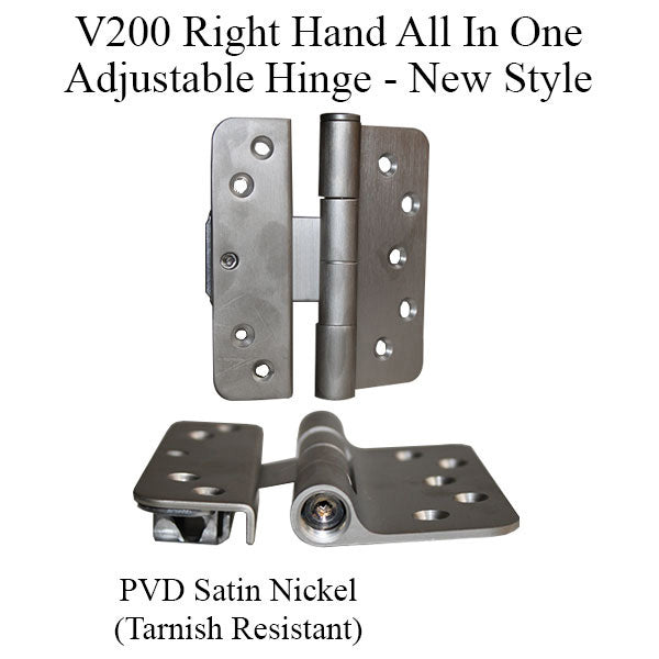 V200 Right Hand All In One Adjustable Hinge New Style - Choose Finish Hardware