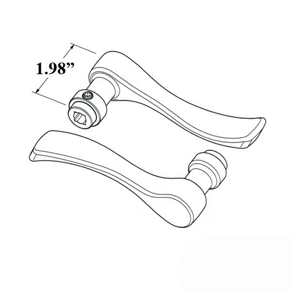 Expressions Levers Only Short 1.98 Projection - Pvd Satin Nickel Hardware