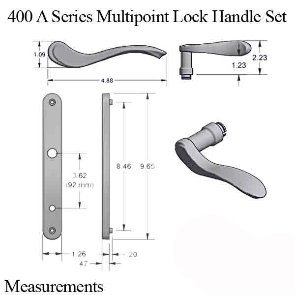 Active Handle Set 400 A Series Multi-Point Lock Trim - Right Hardware