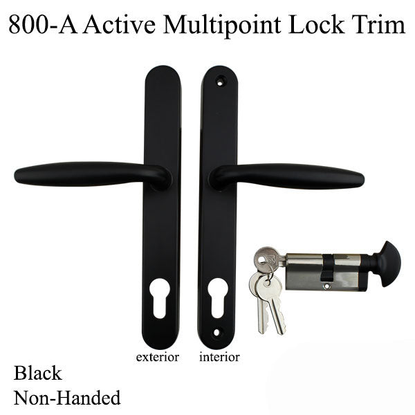 Active Handleset 800A Euro Non-Handed Multipoint Lock Trim - Hardware