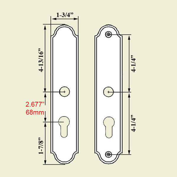 Germania Lara 68Mm Active Handleset 2-1/4 Door Rh - Satin Nickel Hardware