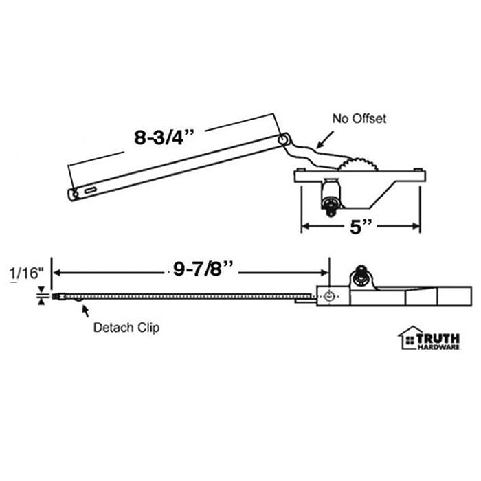 Dyad Operator, Rear Mount, 5 inch hole spacing, 9-7/8 Reach, LH