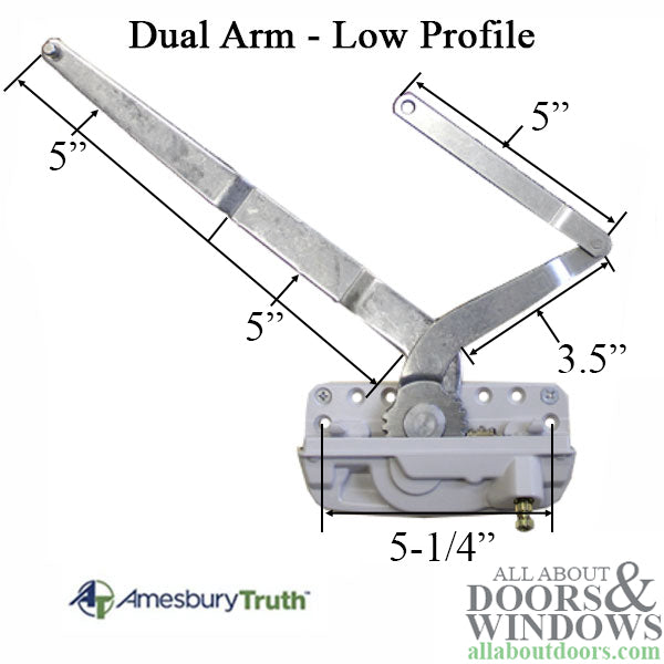 Truth Encore 50.17 Dual Arm Casement Operator, Low Profile, Sill Mount, Left Hand