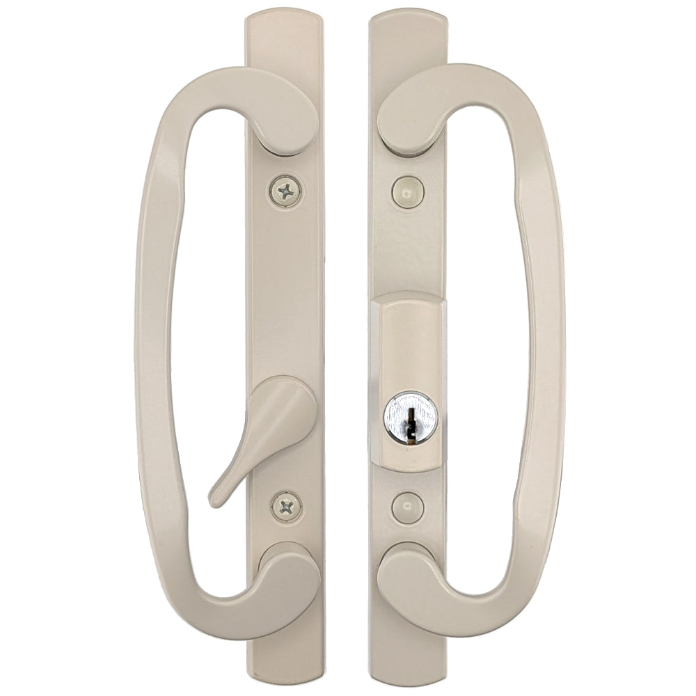 Legacy Glass Sliding Door Handle, Keyed with OFFSET Thumbturn, Weiser Keyway, Choose Color