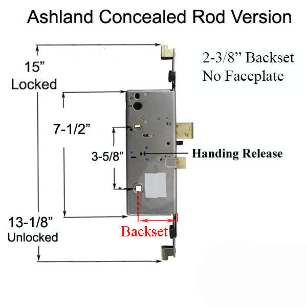 Active Concealed Multi-Point Lock Rod 60/92 No Faceplate Hardware
