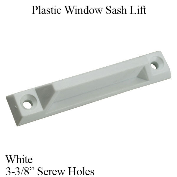 Sash Lift Plastic 3-3/8 Inch Screw Holes - White Hardware