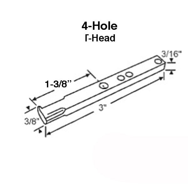 Pivot Bar 3 In. 4 Hole Columbia / Boreal Vinyl Window - Z Hardware