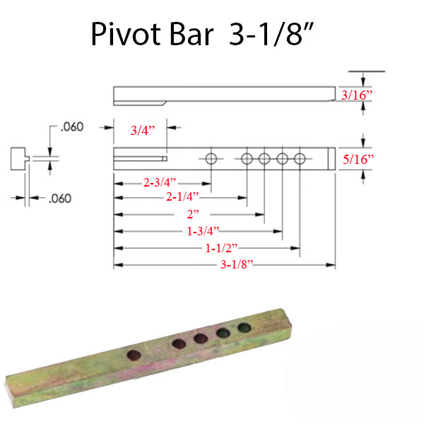Pivot Bar 3-1/8 In. Yellow Zinc Hardware