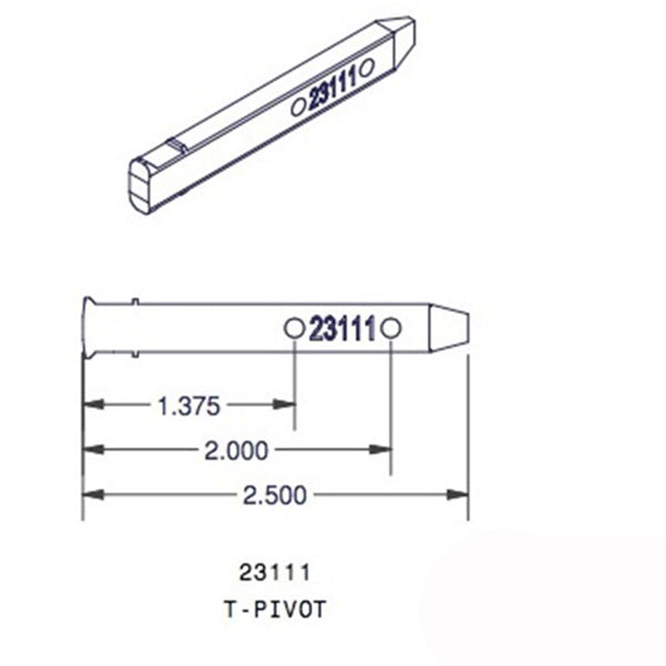 T-Head Pivot Bar 2 Hole 2-1/2 In. - Zinc Die Cast Hardware